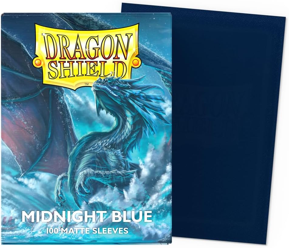 Dragon Shield | Standard Size Card Matte Sleeves | 100 CT - Smooth & Tough Premium TCG Sleeves | Compatible with Pokemon, Flesh & Blood, One Piece & Magic The Gathering | Midnight Blue