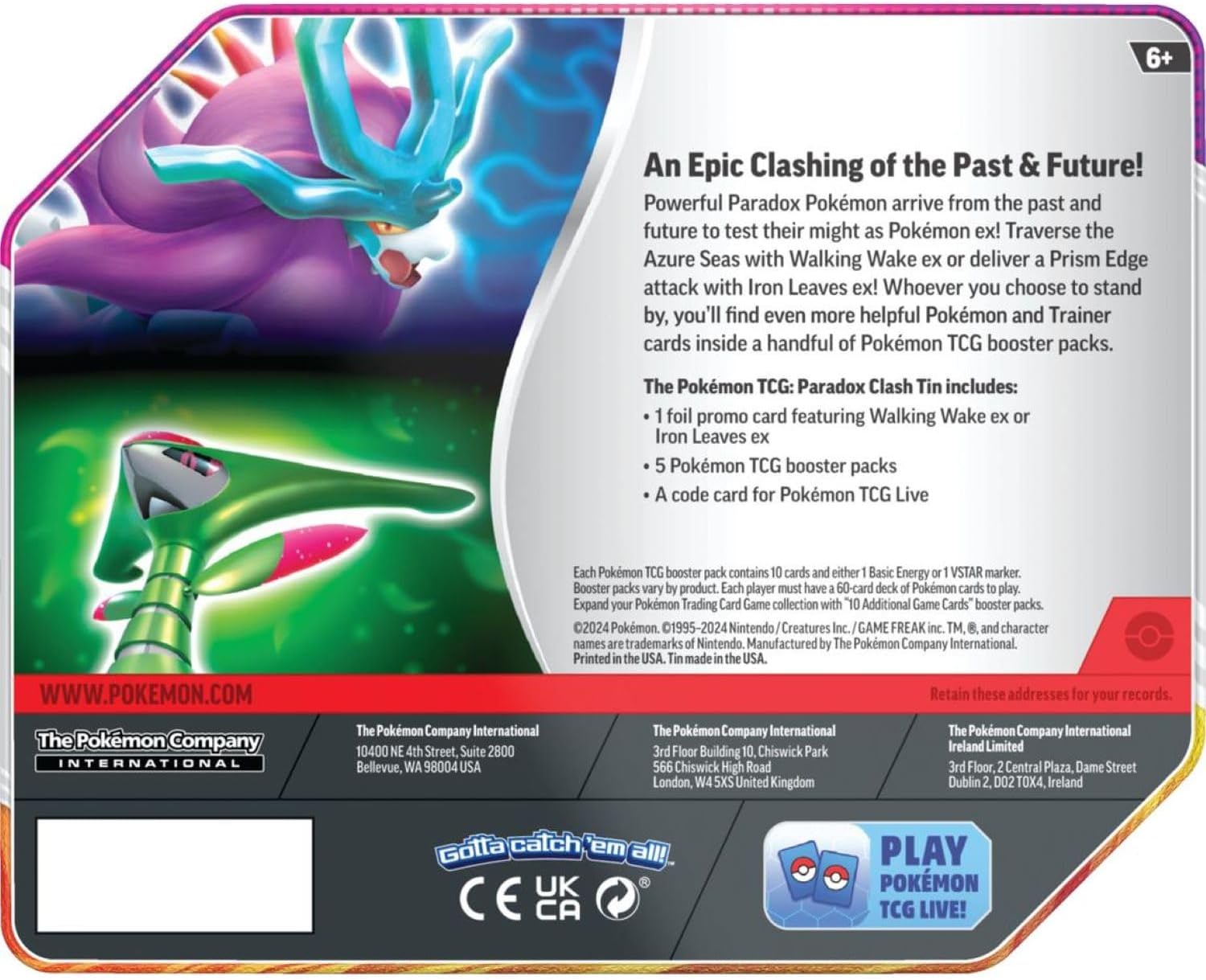 Pokemon TCG: Paradox Clash Tin - Walking Wake