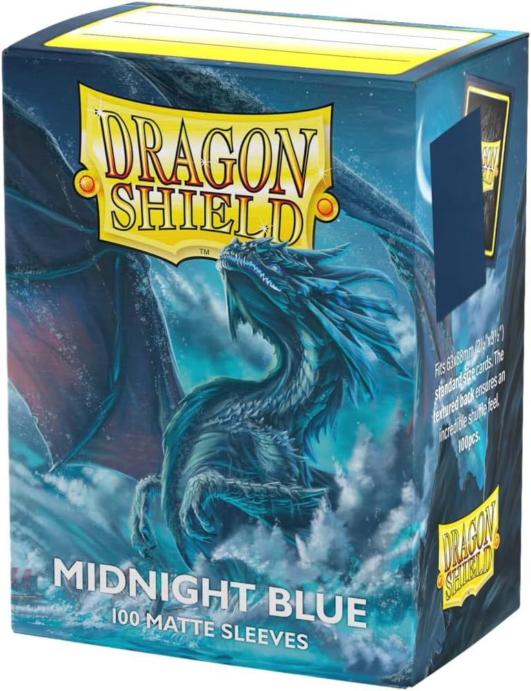 Dragon Shield | Standard Size Card Matte Sleeves | 100 CT - Smooth & Tough Premium TCG Sleeves | Compatible with Pokemon, Flesh & Blood, One Piece & Magic The Gathering | Midnight Blue