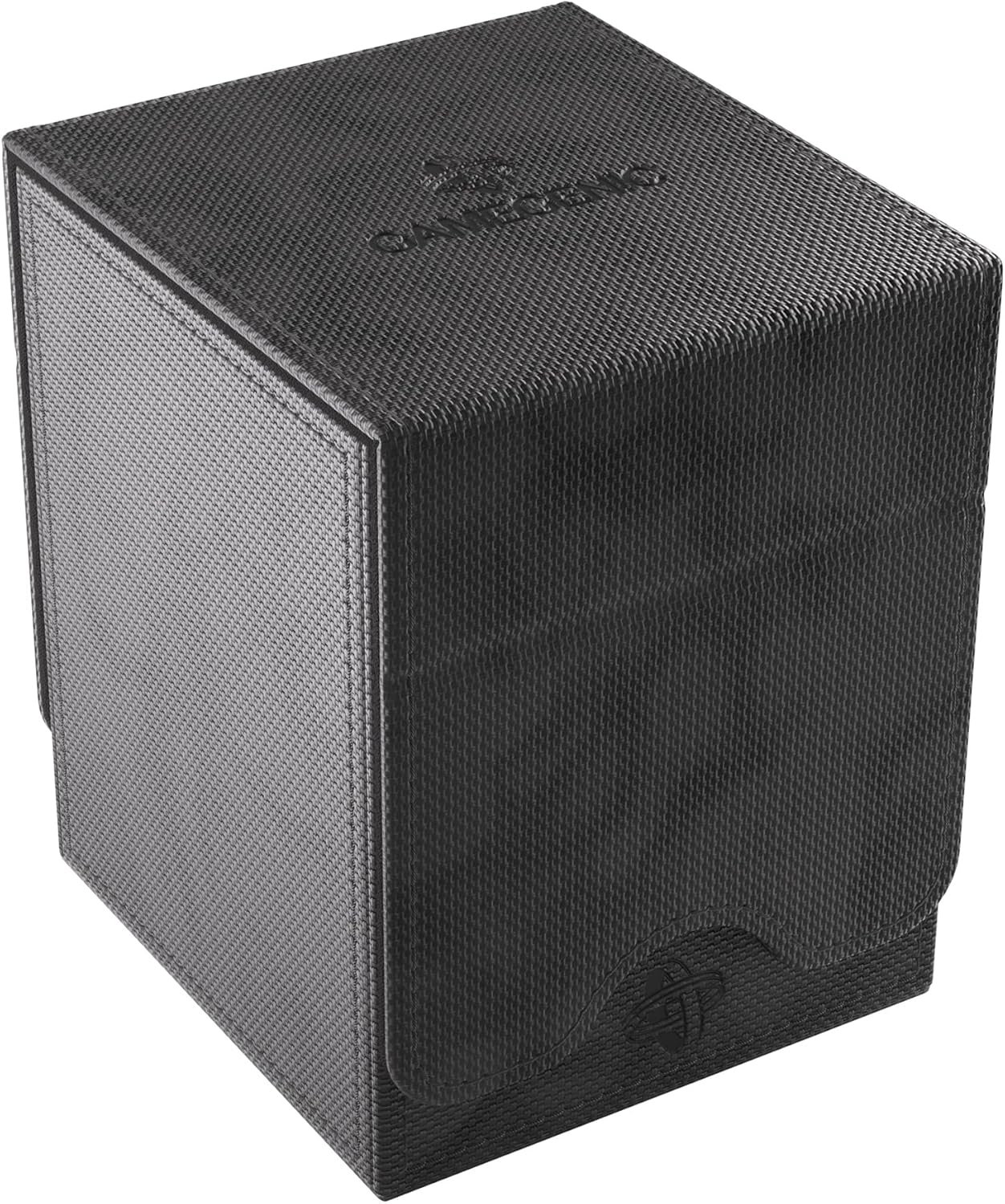 Gamegenic Squire Plus 100+ XL Convertible Deck Box - Holds 100 Double-Sleeved Cards! Premium Commander Card Case, Detachable Slide Card Case, Armorfyber Surface, Black Color, Made