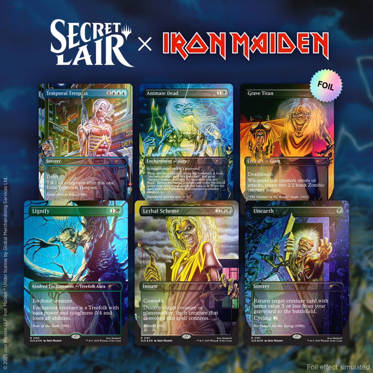Magic The Gathering Secret Lair x Iron Maiden: Album Art Foil Edition