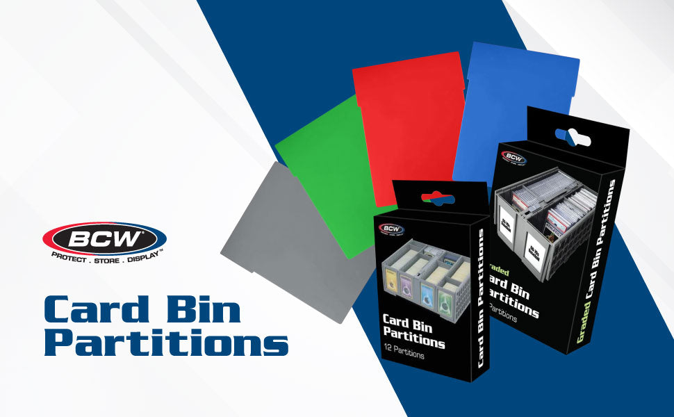 BCW Collectible Card Bin Partitions | Dividers for BCW Card Bins & 6 Drawer Card Catalog | Divide and Organize Your Trading Card Collection | Visible Sections, Adhesive Label-Friendly
