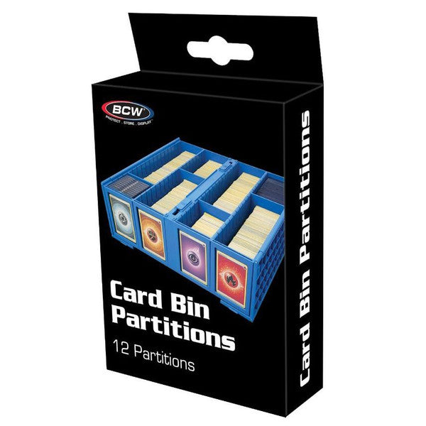 BCW Collectible Card Bin Partitions | Dividers for BCW Card Bins & 6 Drawer Card Catalog | Divide and Organize Your Trading Card Collection | Visible Sections, Adhesive Label-Friendly